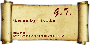 Gavansky Tivadar névjegykártya