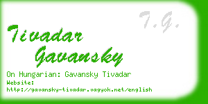 tivadar gavansky business card